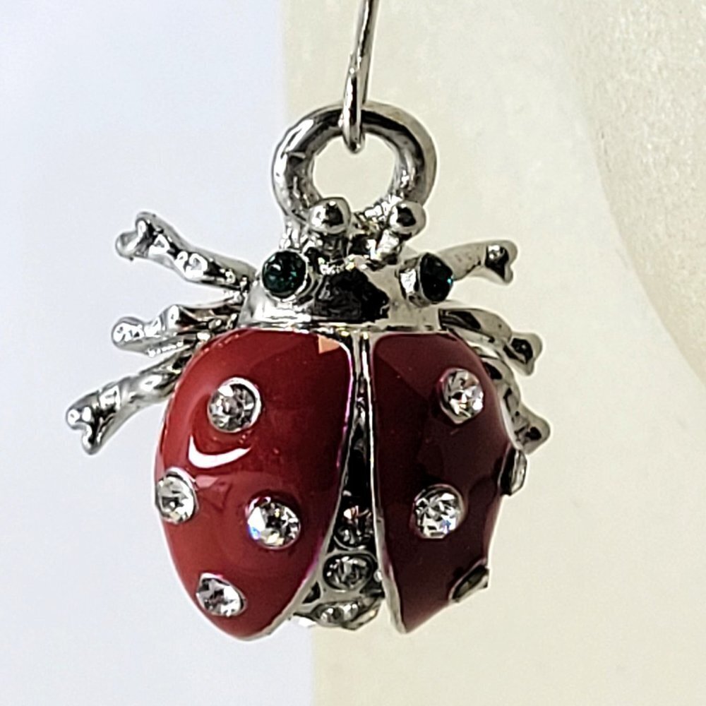 Mini Ladybug Earrings - Picture 6 of 11